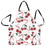 Hand Drawn Cherry Pattern Adjustable Apron