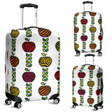 Colorful Apples Leave Zebra Stripe Luggage Covers