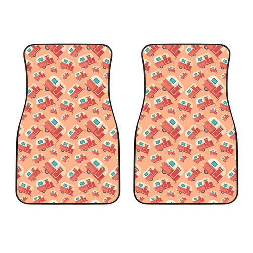 Camper Van Pattern Print Design 03 Front Car Mats