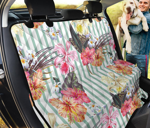 Colorful Orchid Flower Pattern Dog Car Seat Covers