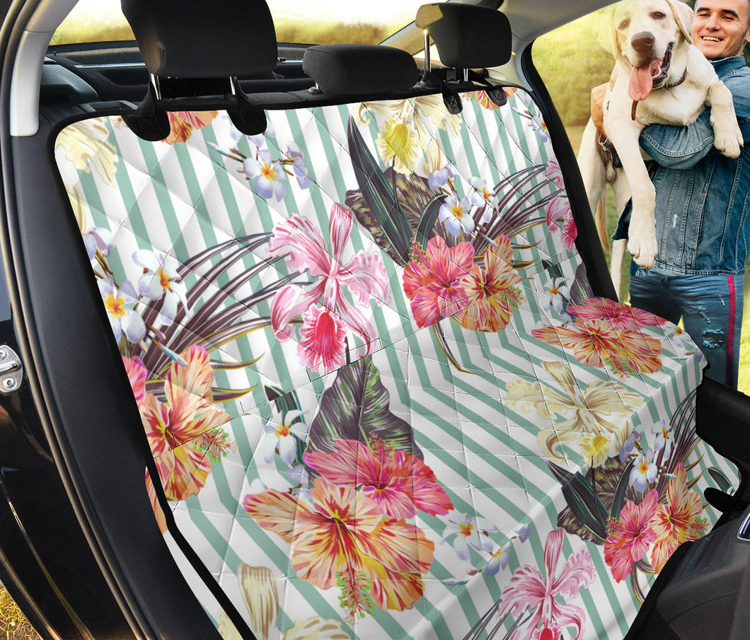 Colorful Orchid Flower Pattern Dog Car Seat Covers