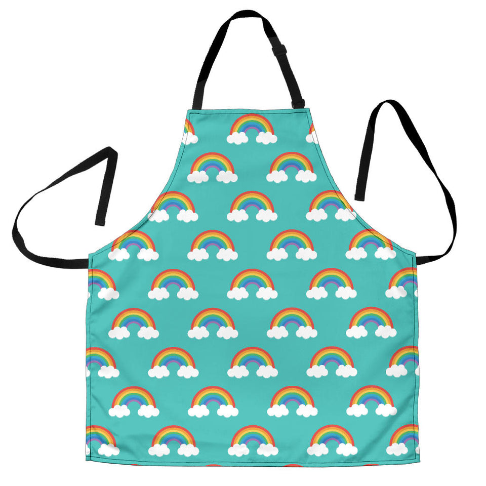 Rainbow Pattern Green Background Adjustable Apron