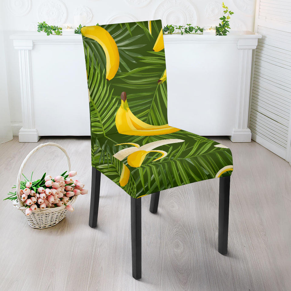 Banana Palm Leaves Pattern Dining Chair Slipcover
