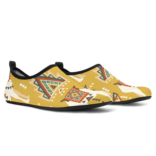 Camels Ethnic Motif Pattern Aqua Shoes