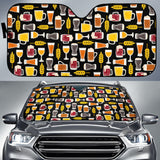 Beer Type Pattern Car Sun Shade