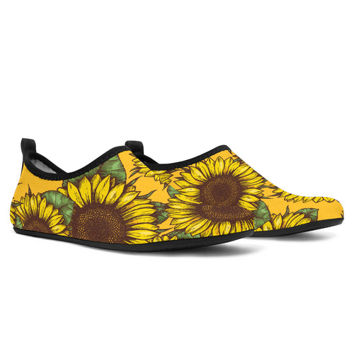 Sunflower Pattern Aqua Shoes