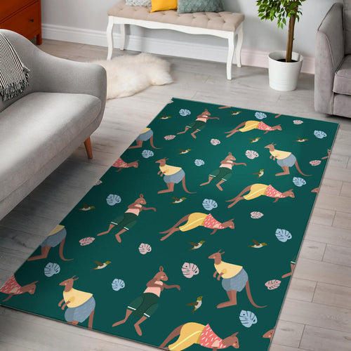 Kangaroo Leaves Pattern Area Rug