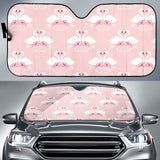 White Swan And Flower Love Pattern Car Sun Shade