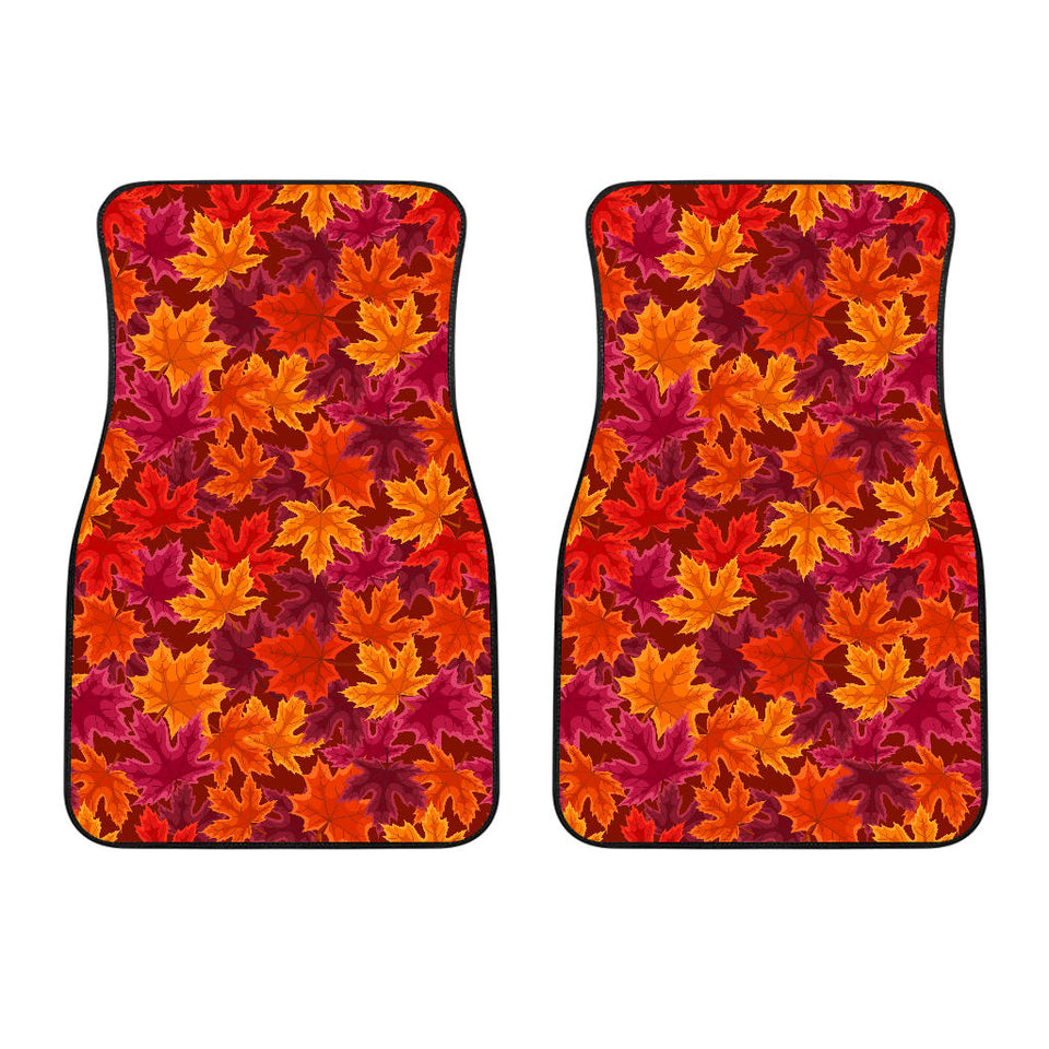 Autumn Maple Leaf Pattern Front Car Mats