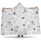 Spider Web Cobweb Pattern Hooded Blanket
