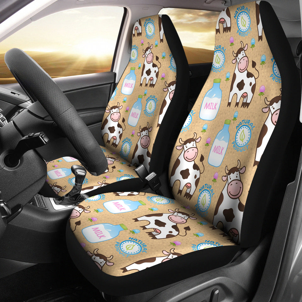 Cow Bottle Of Milk Pattern Universal Fit Car Seat Covers