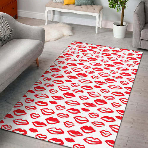 Lips Pattern Print Design 05 Area Rug