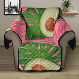 Avocado slices leaves pink back ground Recliner Cover Protector