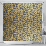 Arabic Star Gold Pattern Shower Curtain Fulfilled In US