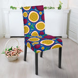 Passion Fruit Blue Background Dining Chair Slipcover