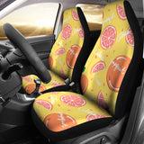 Grapefruit Yellow Background Universal Fit Car Seat Covers