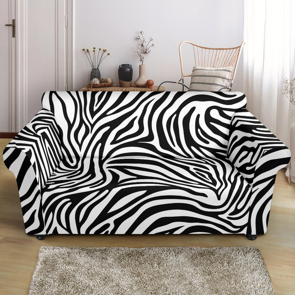 Zebra Skin Pattern Loveseat Couch Slipcover