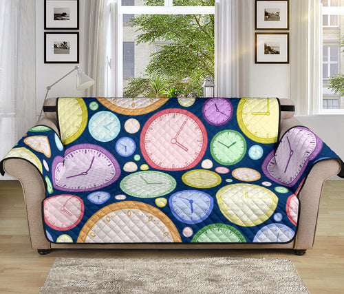 Colorful clock background Sofa Cover Protector