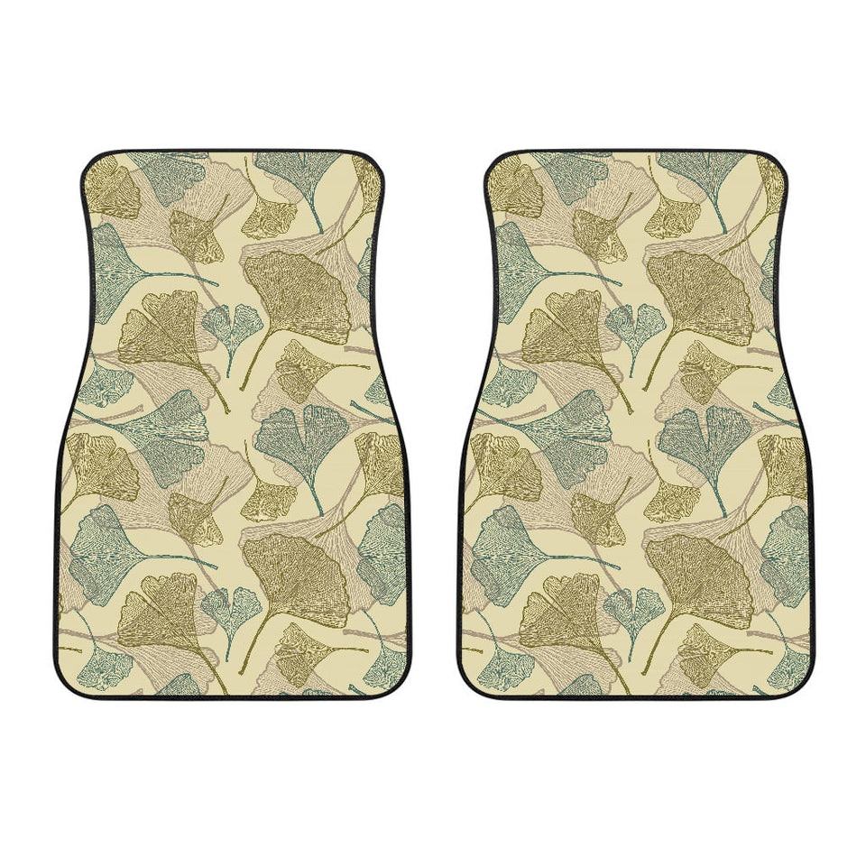 Ginkgo Leaves Design Pattern Front Car Mats