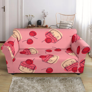 Cake Cherry Pattern Loveseat Couch Slipcover