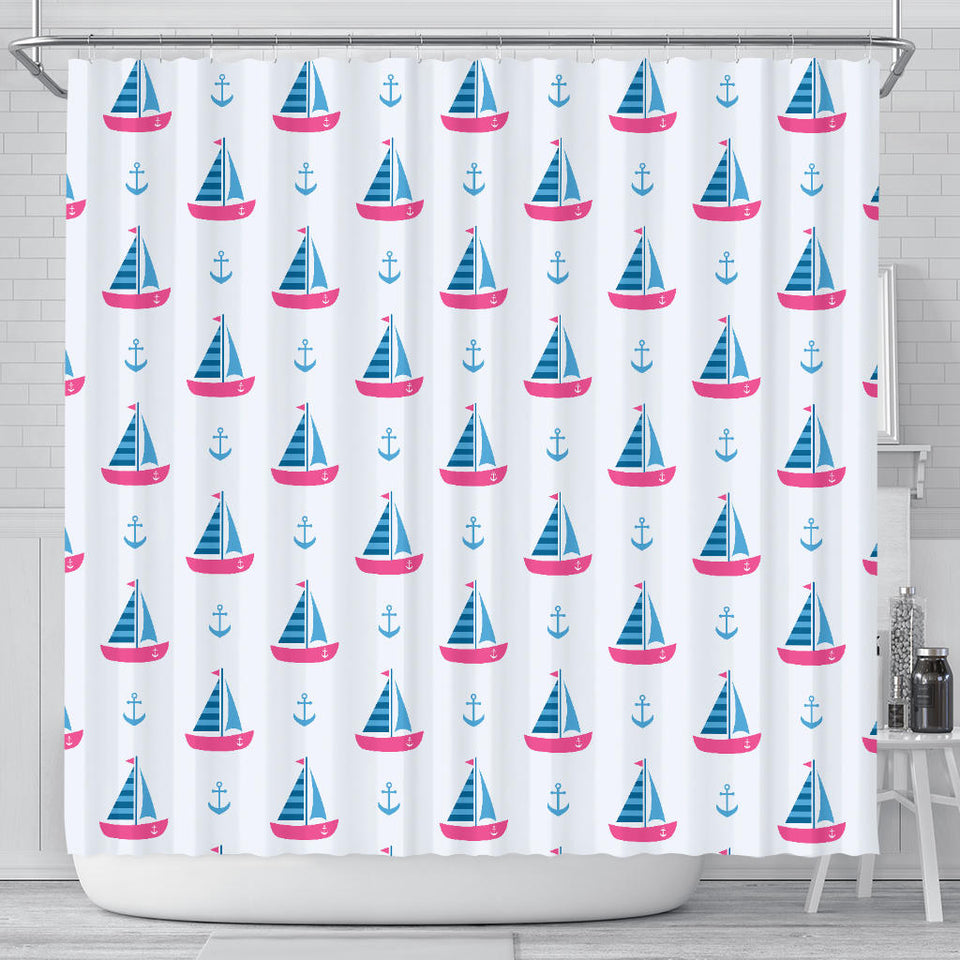 Sailboat Anchor Pattern Shower Curtain Fulfilled In US