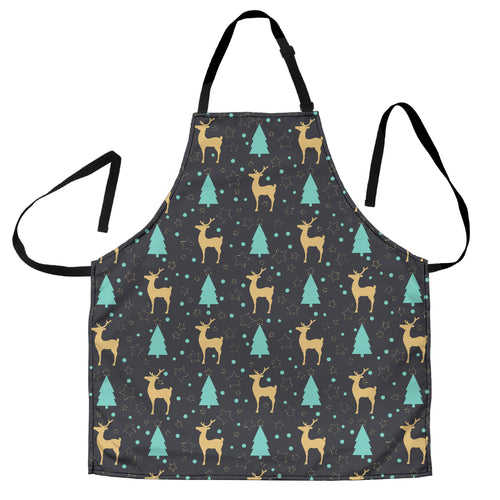 Deers Star Tree Pattern Adjustable Apron