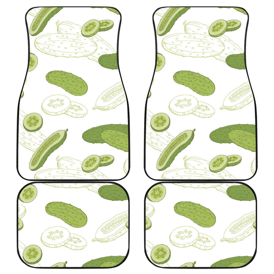 Cucumber Sketch Pattern Front And Back Car Mats