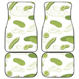 Cucumber Sketch Pattern Front And Back Car Mats
