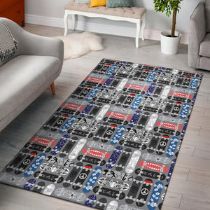 Skate Board Pattern Print Design 04 Area Rug