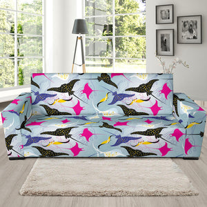 Stingray Pattern Print Design 01  Sofa Slipcover