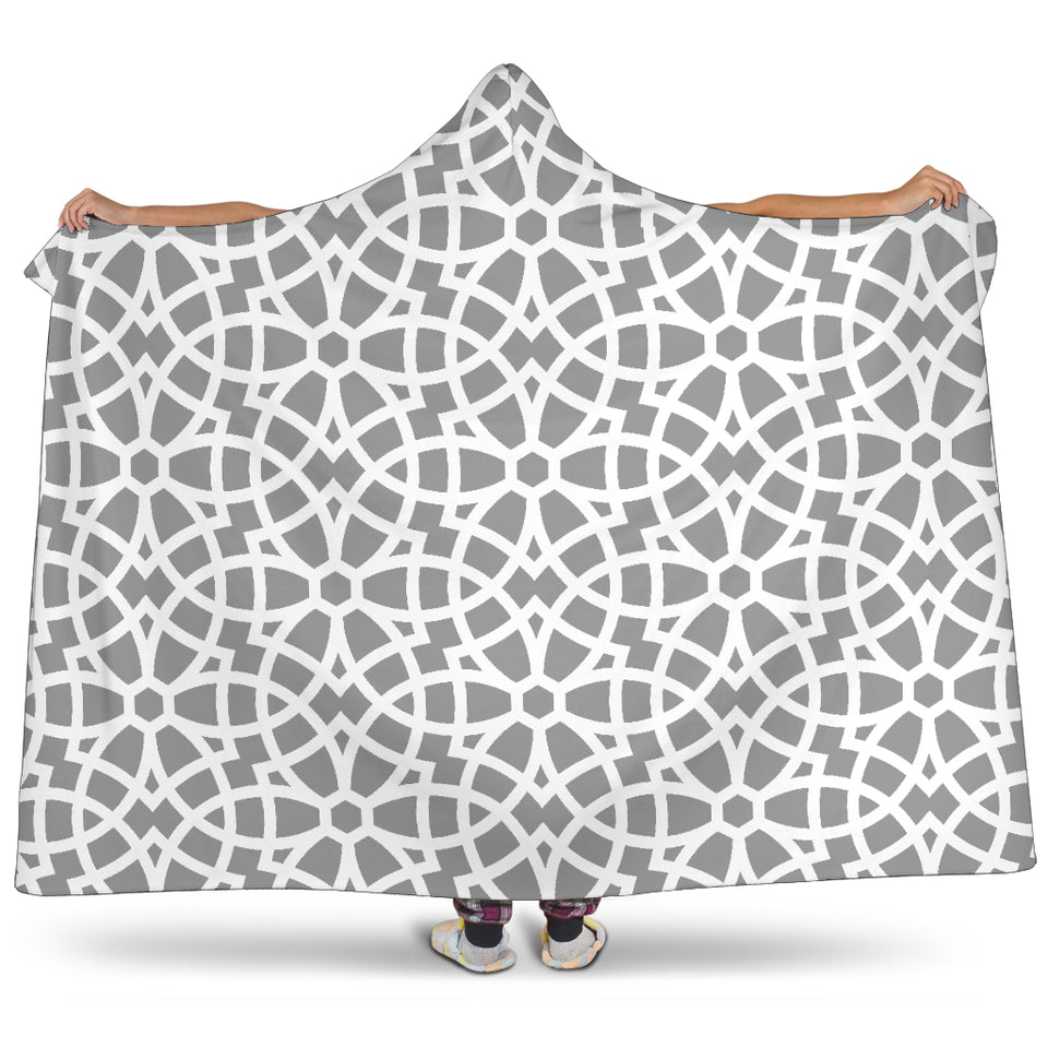 Arabic Gary Pattern Hooded Blanket