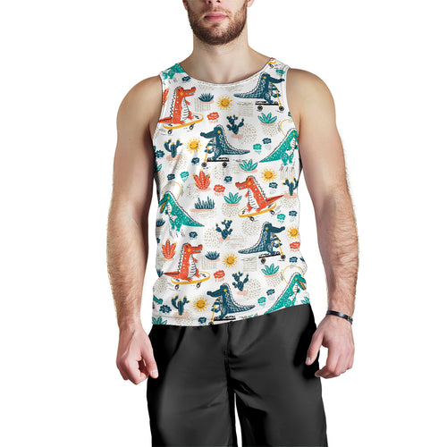 Cute Crocodile Pattern Men Tank Top