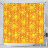 Sun Orange Background Shower Curtain Fulfilled In US