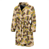 Hamburger Pattern Print Design 01 Men's Bathrobe