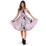 Beautiful Toucan Flower Leavessleeveless Midi Dress