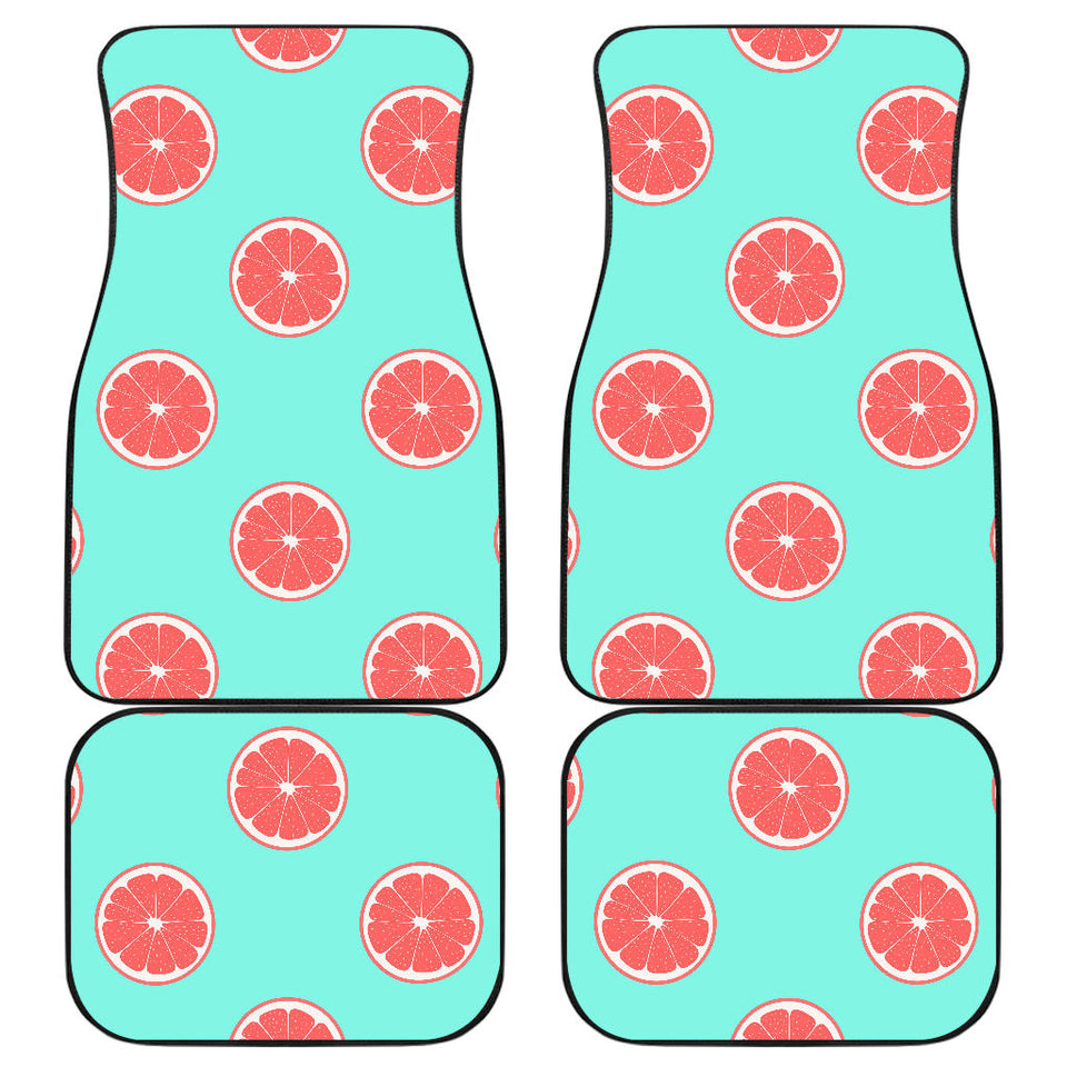Grapefruit Green Background Front And Back Car Mats