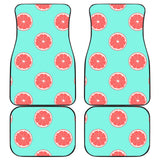 Grapefruit Green Background Front And Back Car Mats