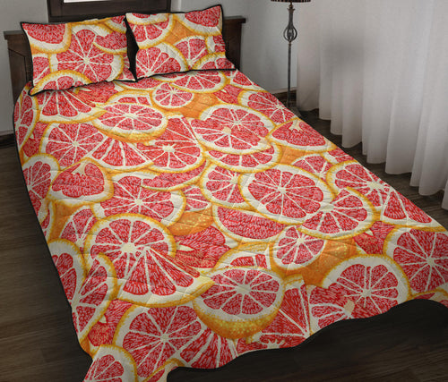 Tropical grapefruit pattern Quilt Bed Set