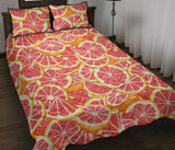 Tropical grapefruit pattern Quilt Bed Set