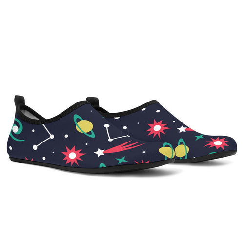 Colorful Space Pattern Planet Star Aqua Shoes