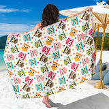 Color Cute Owl Pattern Sarong