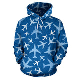 Airplane Pattern In The Sky Men Women Pullover Hoodie