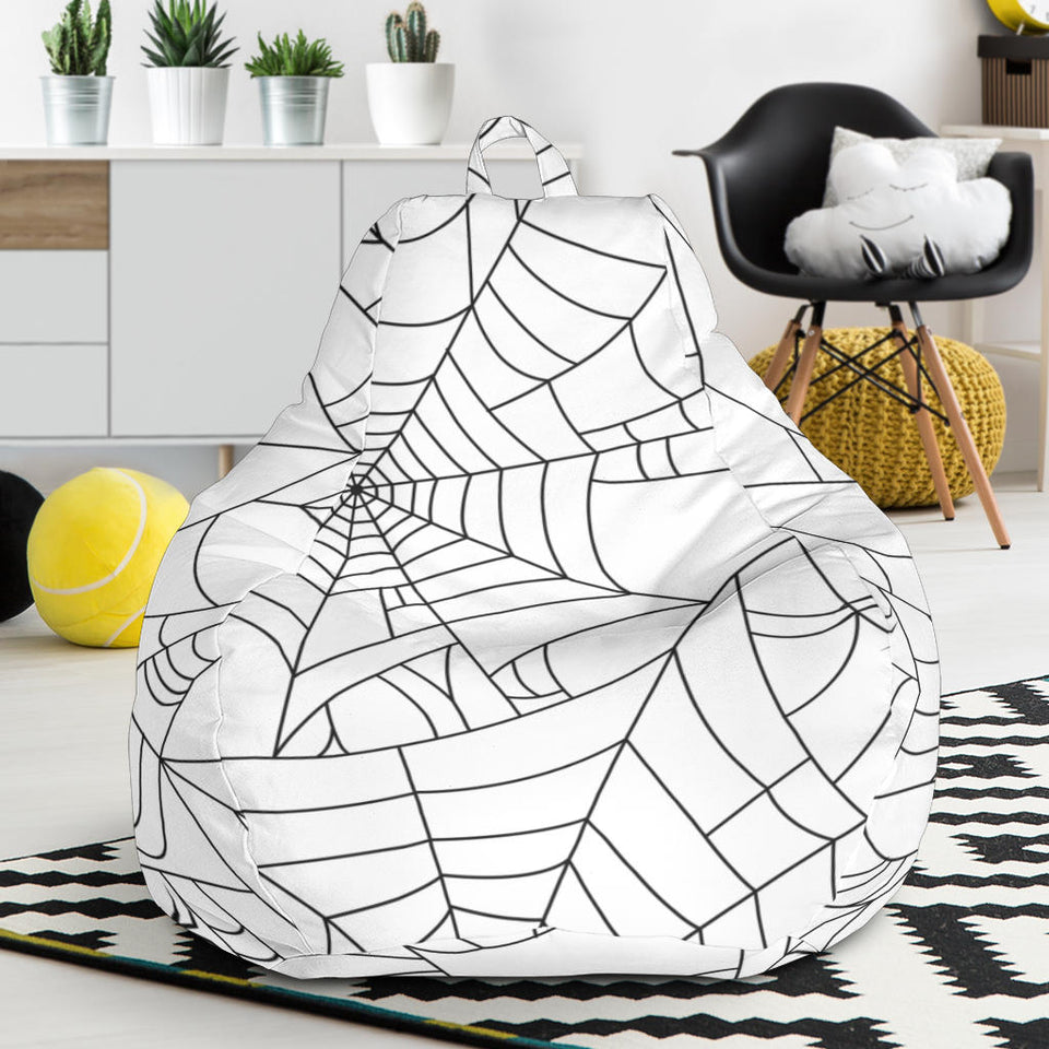 Spider Web Cobweb Pattern White Background Bean Bag Cover