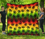 Canabis Marijuana Weed Pattern Print Design 03 Premium Quilt