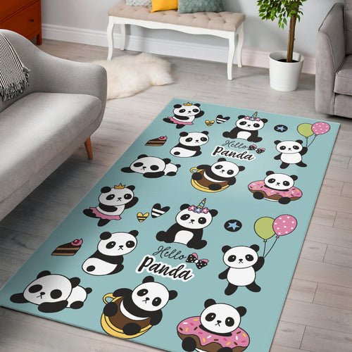 Cute Baby Panda Pattern Area Rug