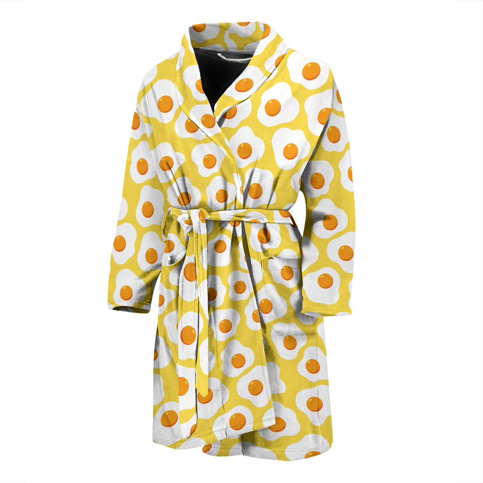 Fried Eggs Pattern Print Design 05 Men's Bathrobe