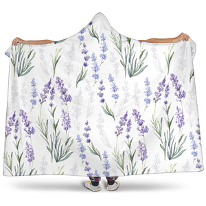 Hand Painting Watercolor Lavender Hooded Blanket
