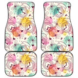 Clock Butterfly Pattern Front And Back Car Mats