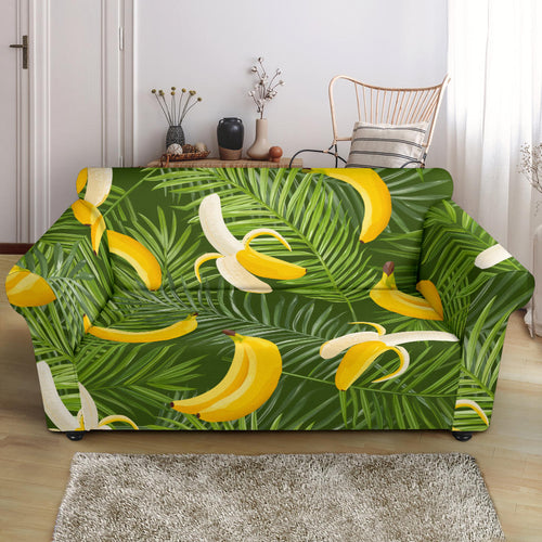 Banana Palm Leaves Pattern Loveseat Couch Slipcover