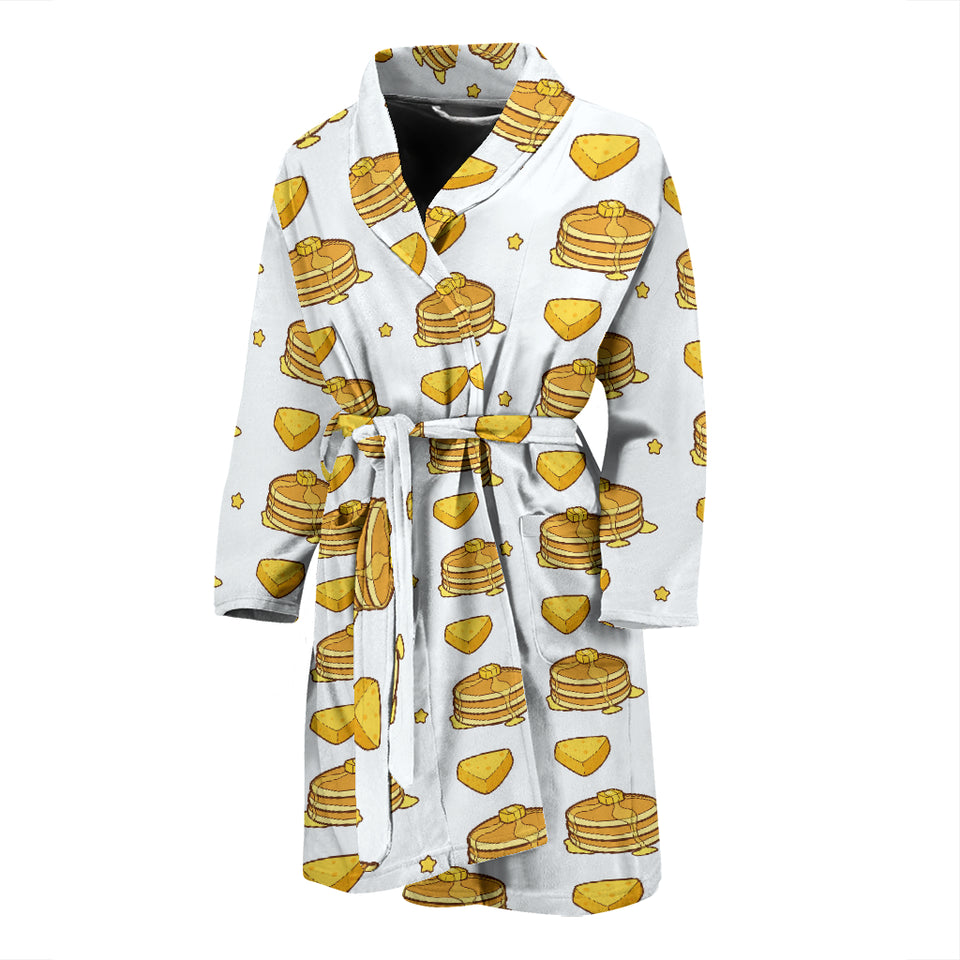 Pancake Pattern Print Design 03 Men's Bathrobe